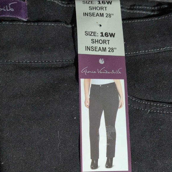 Gloria Vanderbilt Black Straight Leg Jeans - Picture 1 of 1
